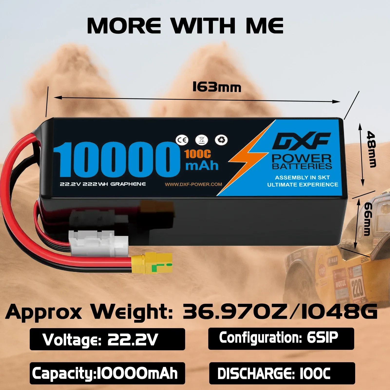 DXF 6S يبو بطارية 10000mAh 22. - مراجعة 6S Lipo Battery 22.2V 5000Mah وسعره