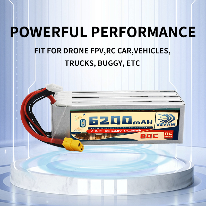 بطارية ليثيوم بوليمر محسنة VSV - مراجعة 6S Lipo Battery 22.2V 5000Mah وسعره