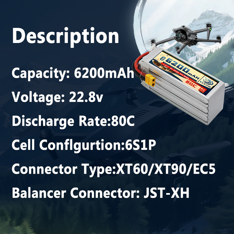 بطارية ليثيوم بوليمر محسنة VSV - مراجعة 6S Lipo Battery 22.2V 5000Mah وسعره