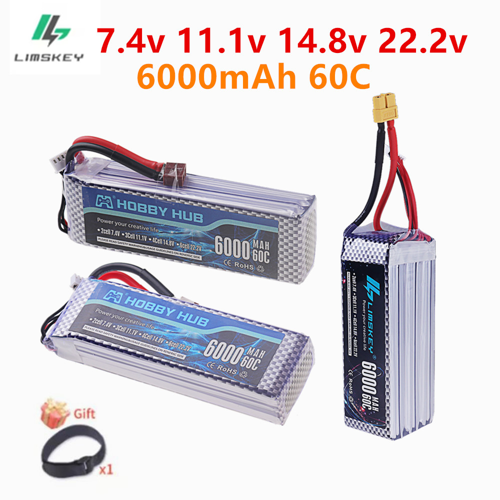 بطارية ليثيوم بوليمر 7.4 فولت  - مراجعة 4S Lipo Battery 14.8V 6000Mah وسعره