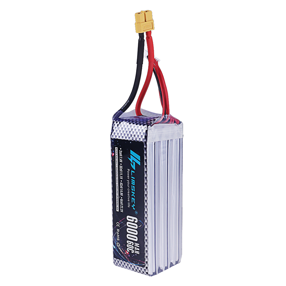 بطارية ليثيوم بوليمر 7.4 فولت  - مراجعة 4S Lipo Battery 14.8V 6000Mah وسعره