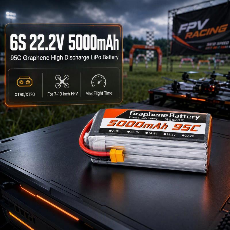 بطارية ليثيوم بوليمر 6S 22.2 ف - مراجعة 6S Lipo Battery 22.2V 5000Mah وسعره