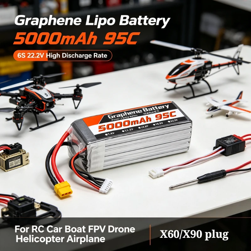 بطارية ليثيوم بوليمر (Lipo) من - مراجعة 6S Lipo Battery 22.2V 5000Mah وسعره
